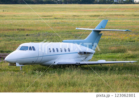Business jet crash landed in a field 123062801