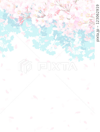 ふんわりした桜と青空のベクターイラスト ふんわりした桜と青空のベクターイラスト 123062919