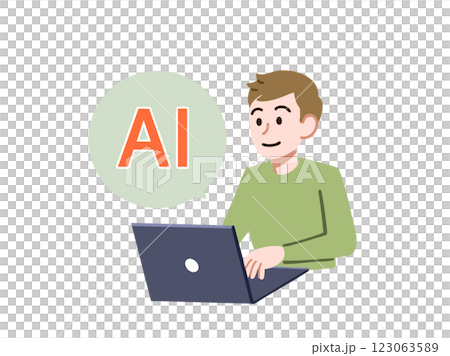 A man working with AI A man working with AI 123063589