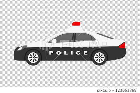 Japanese police vehicle illustration material 123063769