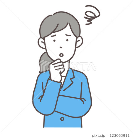 悩んでいる会社員女性 123063911