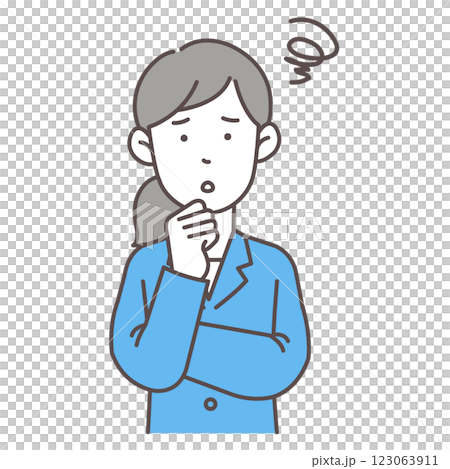 悩んでいる会社員女性 123063911