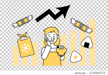 Rising rice prices vector illustration Rising rice prices vector illustration 123064375