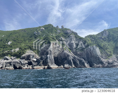 五島列島　男女群島の柱状節理 123064618
