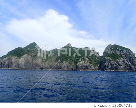 五島列島　男女群島の柱状節理 123064735