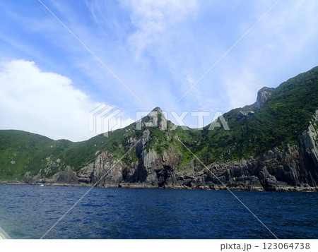 五島列島　男女群島の柱状節理 123064738