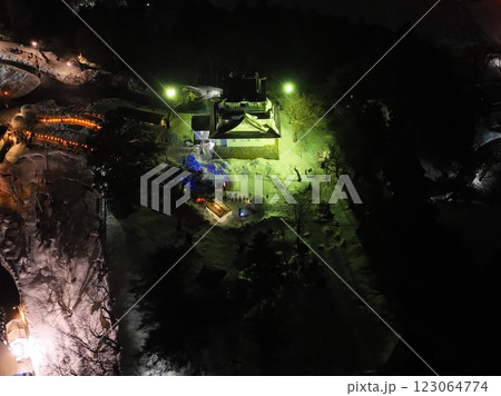 【空から見る秋田県横手・夜景】　横手城＜Yokote Snow Festival＞ 123064774