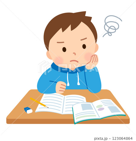 学習意欲が低下している子ども　勉強が分からない 123064864