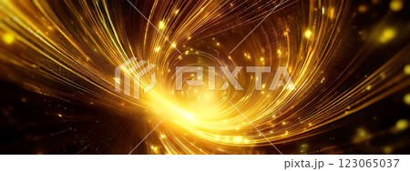 抽象的な金色の光の渦の3dイラスト 抽象的な金色の光の渦の3dイラスト 123065037