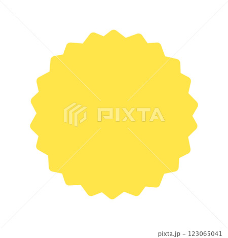 角が丸いかわいいギザギザの黄色い丸 - シンプルでポップなフレームなどの装飾デザイン素材 角が丸いかわいいギザギザの黄色い丸 - シンプルでポップなフレームなどの装飾デザイン素材 123065041