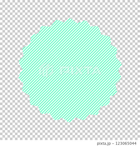 帶有斜條紋圖案的可愛鋸齒狀圓圈 - 簡單而流行的框架裝飾部件 帶有斜條紋圖案的可愛鋸齒狀圓圈 - 簡單而流行的框架裝飾部件 123065044