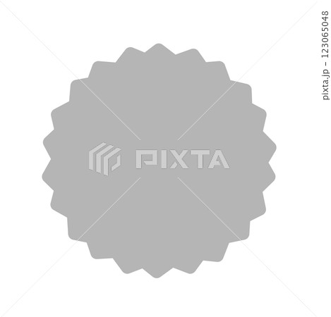 角が丸いかわいいギザギザのグレーの丸 - シンプルでポップなフレームなどの装飾デザイン素材 123065048