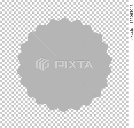 角が丸いかわいいギザギザのグレーの丸 - シンプルでポップなフレームなどの装飾デザイン素材 123065048