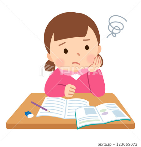 学習意欲が低下している子ども　勉強が分からない 123065072