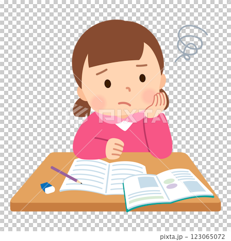 学習意欲が低下している子ども　勉強が分からない 123065072