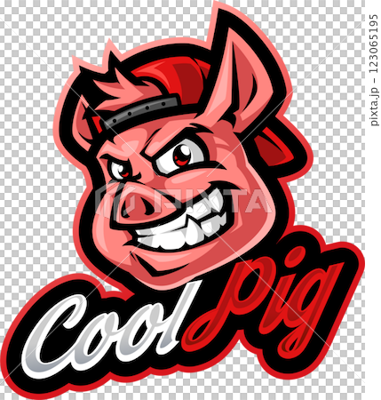 Cool pig head mascot Cool pig head mascot 123065195