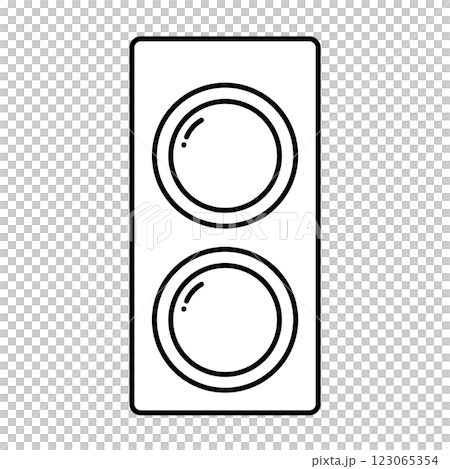 Simple mechanical twin-lens reflex camera; film camera; line icon; illustration; silhouette 123065354