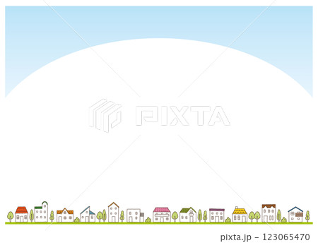 住宅街のイメージ　背景素材　住まい 123065470