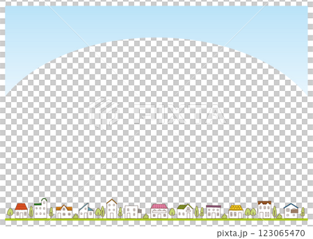住宅街のイメージ　背景素材　住まい 123065470