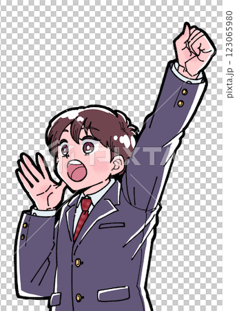 Illustration of cheering students Illustration of cheering students 123065980