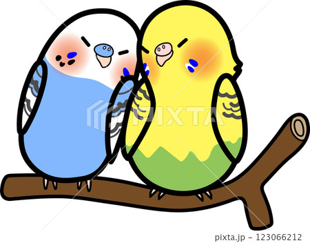 仲良しな小鳥たち 123066212