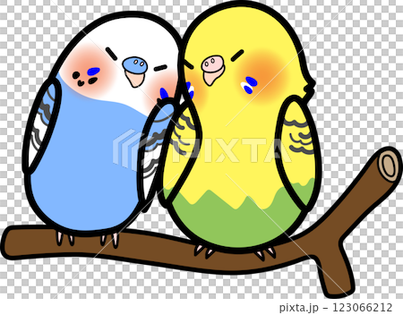 仲良しな小鳥たち 123066212