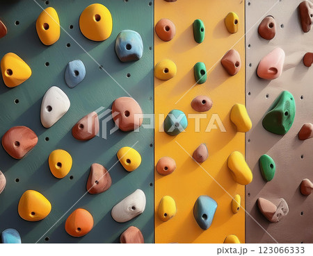 Climbing wall, Geometry both in the city and buildings. AI Generated. 123066333