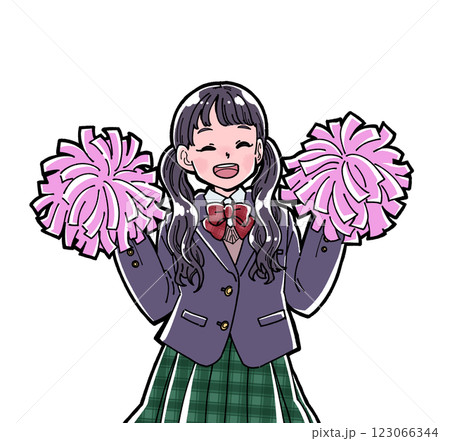 応援する学生のイラスト 123066344