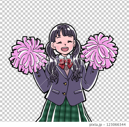 応援する学生のイラスト 123066344