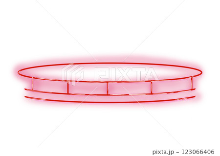Neon Red and Pink Illuminated Platform Template for Web and Print Use 123066406