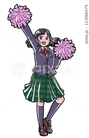 応援する学生のイラスト 応援する学生のイラスト 123066474