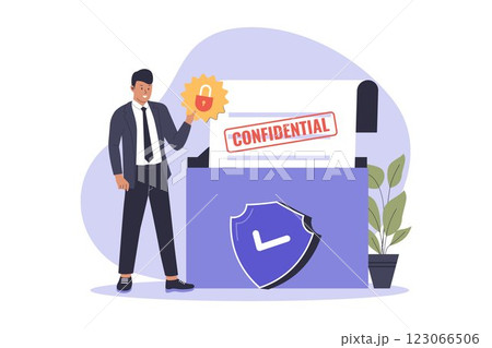 Illustration of Confidential document Illustration of Confidential document 123066506