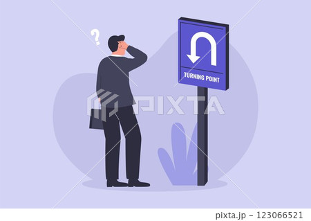 Illustration of business turning point concept 123066521