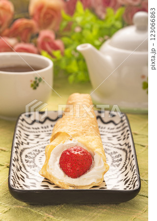 Delicious strawberry crepe Delicious strawberry crepe 123066863