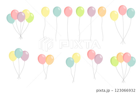 風船パーツセット03　パステルカラー 123066932