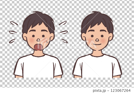 Simple male facial expression illustration Simple male facial expression illustration 123067264