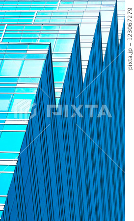 Futuristic Glass Building Facade - Modern Architecture Abstract 123067279