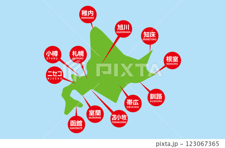 北海道の地図イラスト 北海道の地図イラスト 123067365