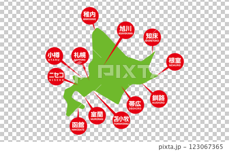Hokkaido map illustration 123067365