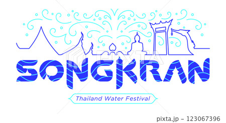 songkran thailand water festival banner design modern minimalism 123067396