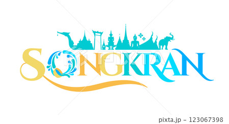songkran logotype design thailand water splashing festival 123067398