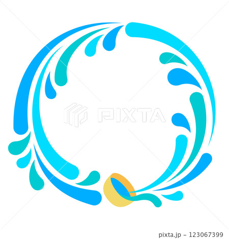 water splashing round shape border frame celebrate songkran festival 123067399