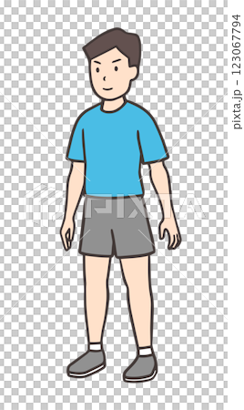 站立男人的全身 02，對角線構圖 123067794