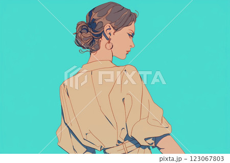 後ろ姿の女性 123067803