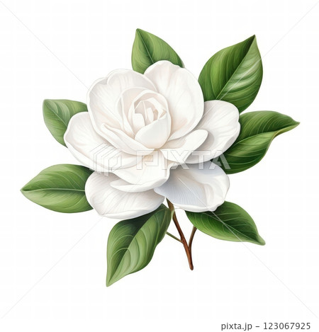 an AI Image Generator, Elegant White Gardenia Flower an AI Image Generator, Elegant White Gardenia Flower 123067925