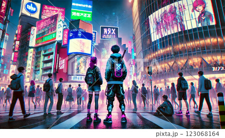 近未来街並み　渋谷イメージ 123068164