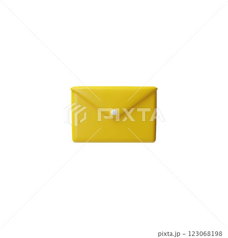 Vector 3D illustration of yellow folder closed with a button. 123068198