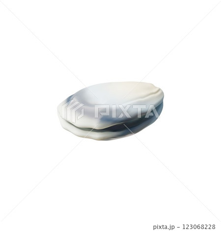 Vector 3d illustration of closed mussel or oyster, isolated background. 123068228