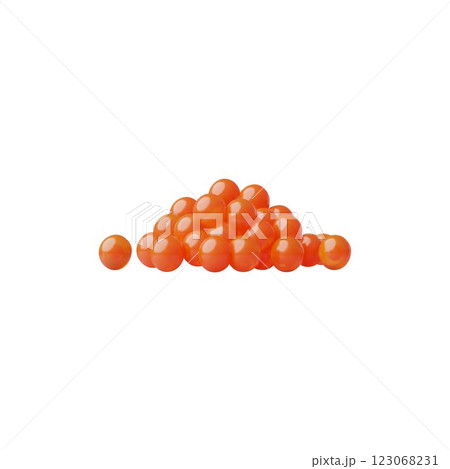 3D illustration of red caviar, exquisite delicacy. Seafood appetizer. 123068231