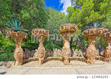 Barcelona. Gorgeous and amazing Park Guel . Barcelona. Gorgeous and amazing Park Guel . 123068293
